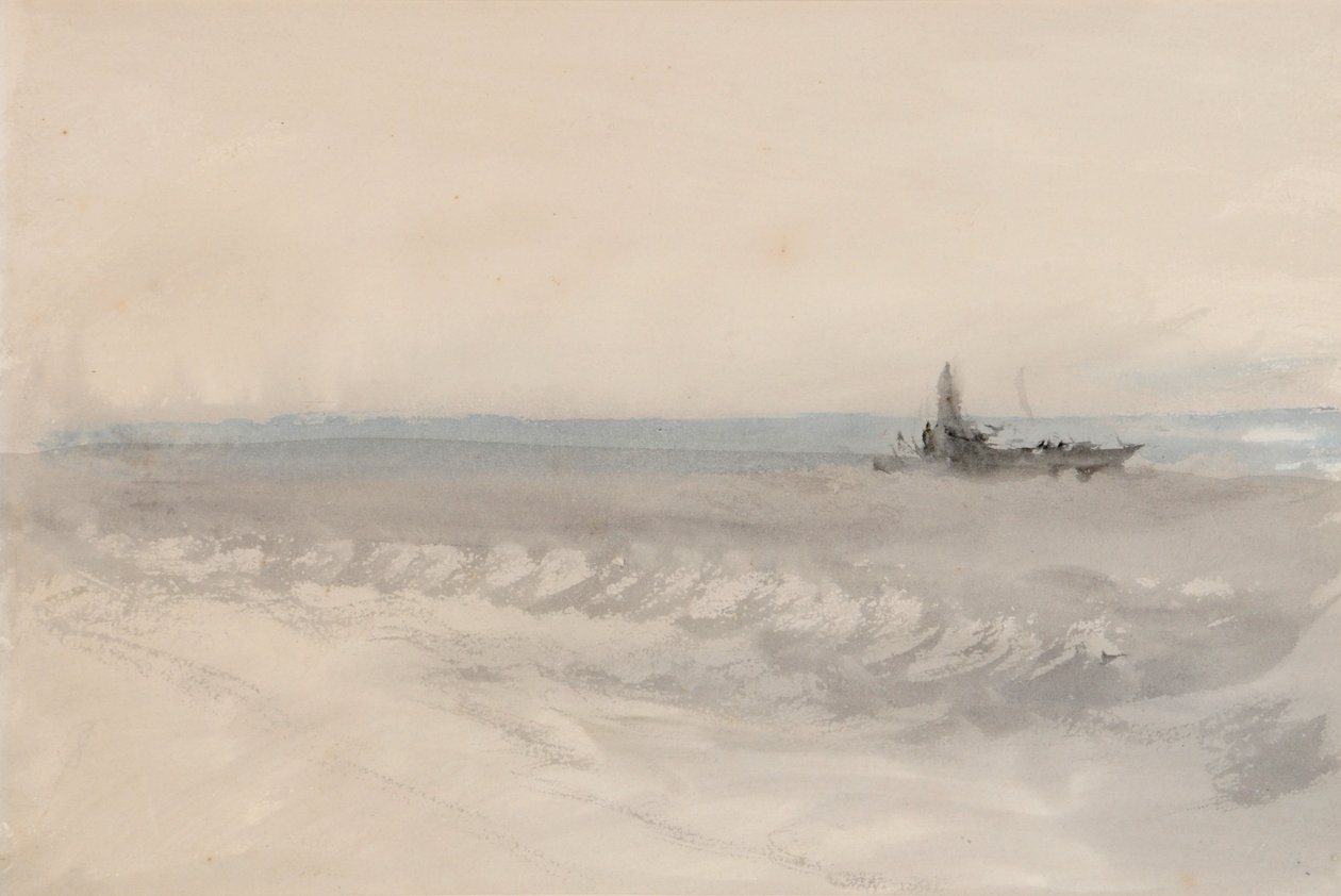 Mer grise, bateau échoué, c.1845-50 - Joseph Mallord William Turner