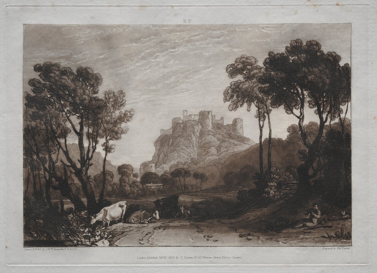 Liber Studiorum : Le château au-dessus des prés - Joseph Mallord William Turner
