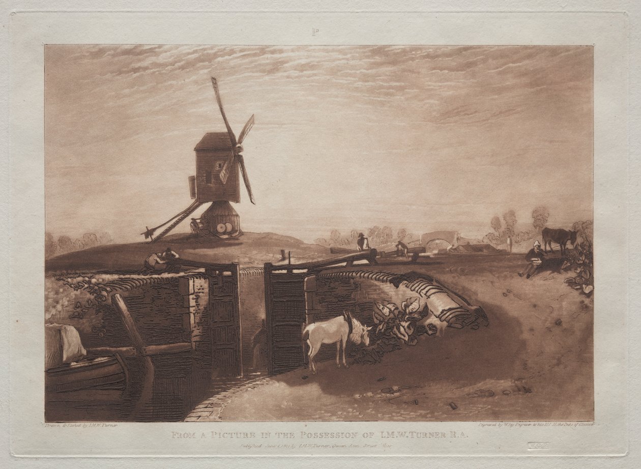 Liber Studiorum : Moulin à vent et écluse - Joseph Mallord William Turner