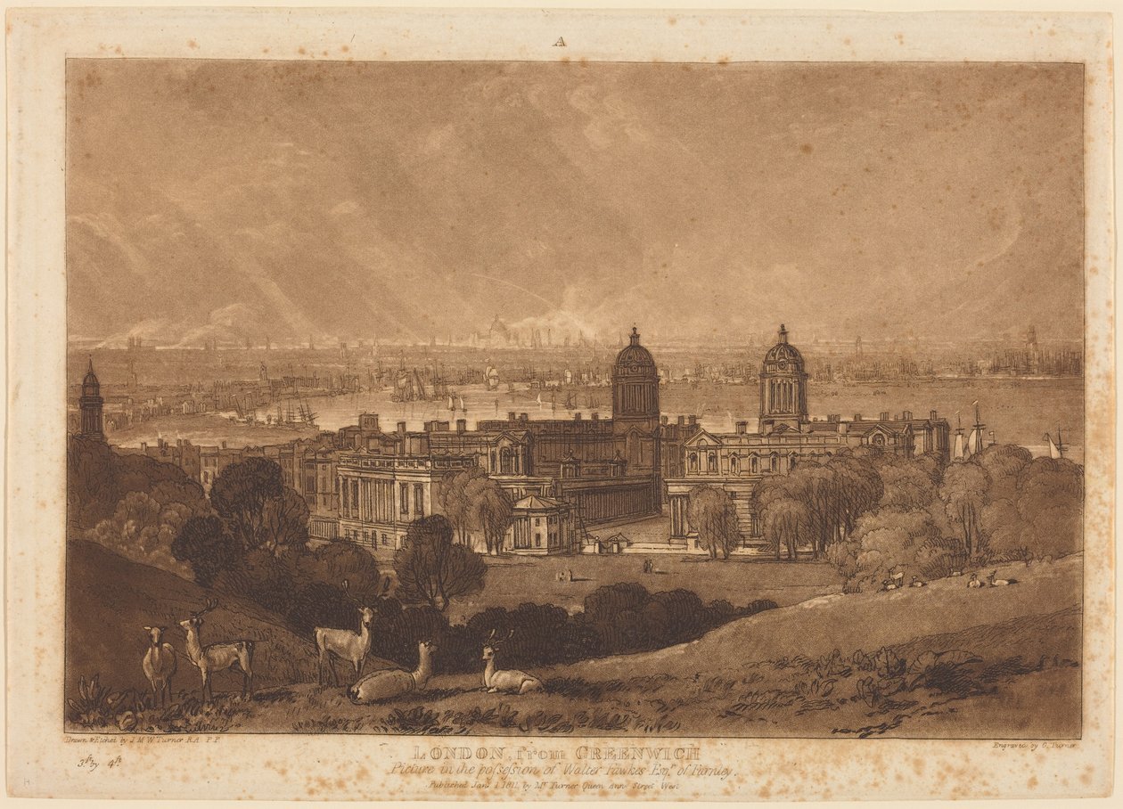 Londres vue depuis Greenwich - Joseph Mallord William Turner