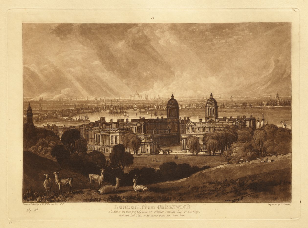 Londres depuis Greenwich - Joseph Mallord William Turner