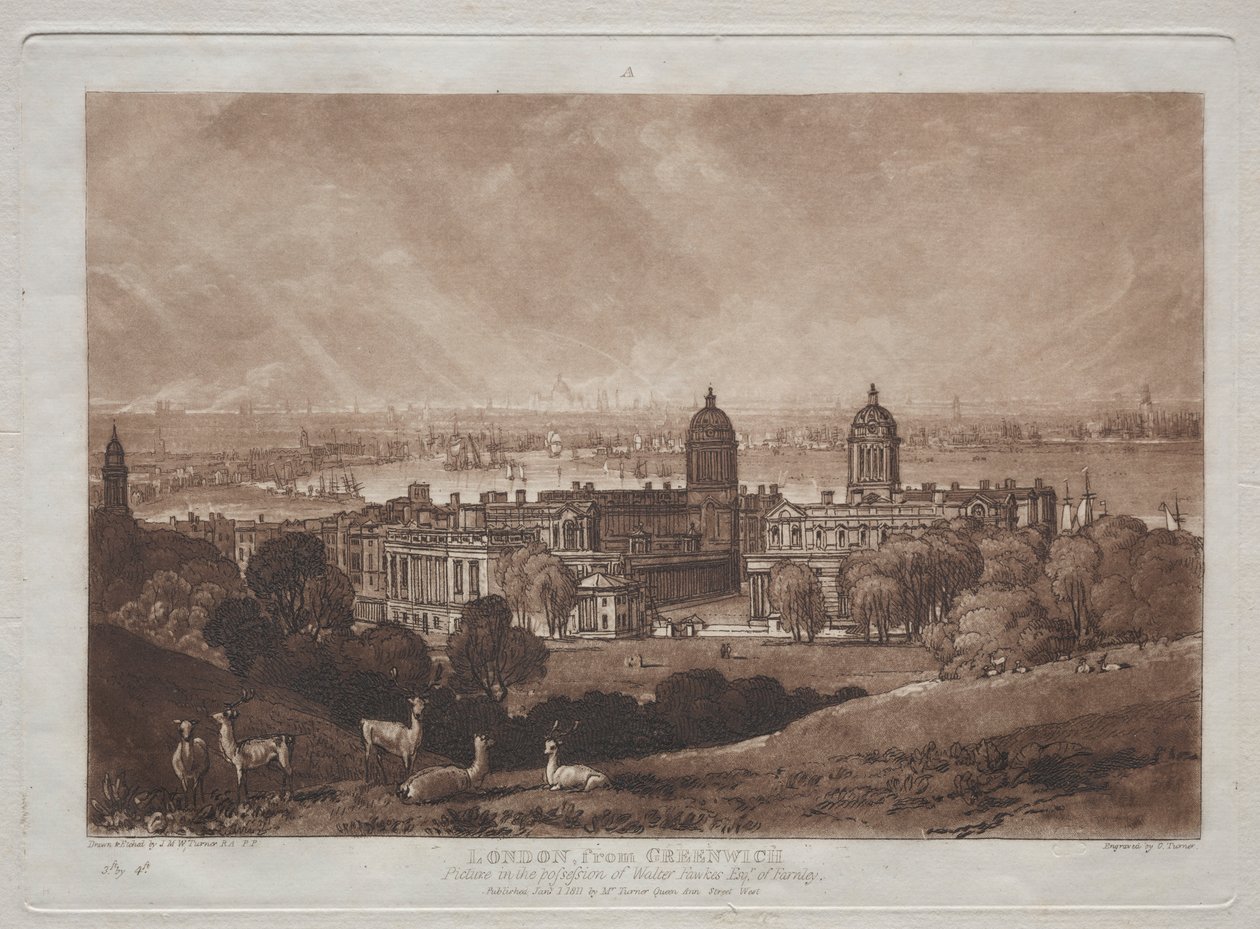 Londres depuis Greenwich - Joseph Mallord William Turner