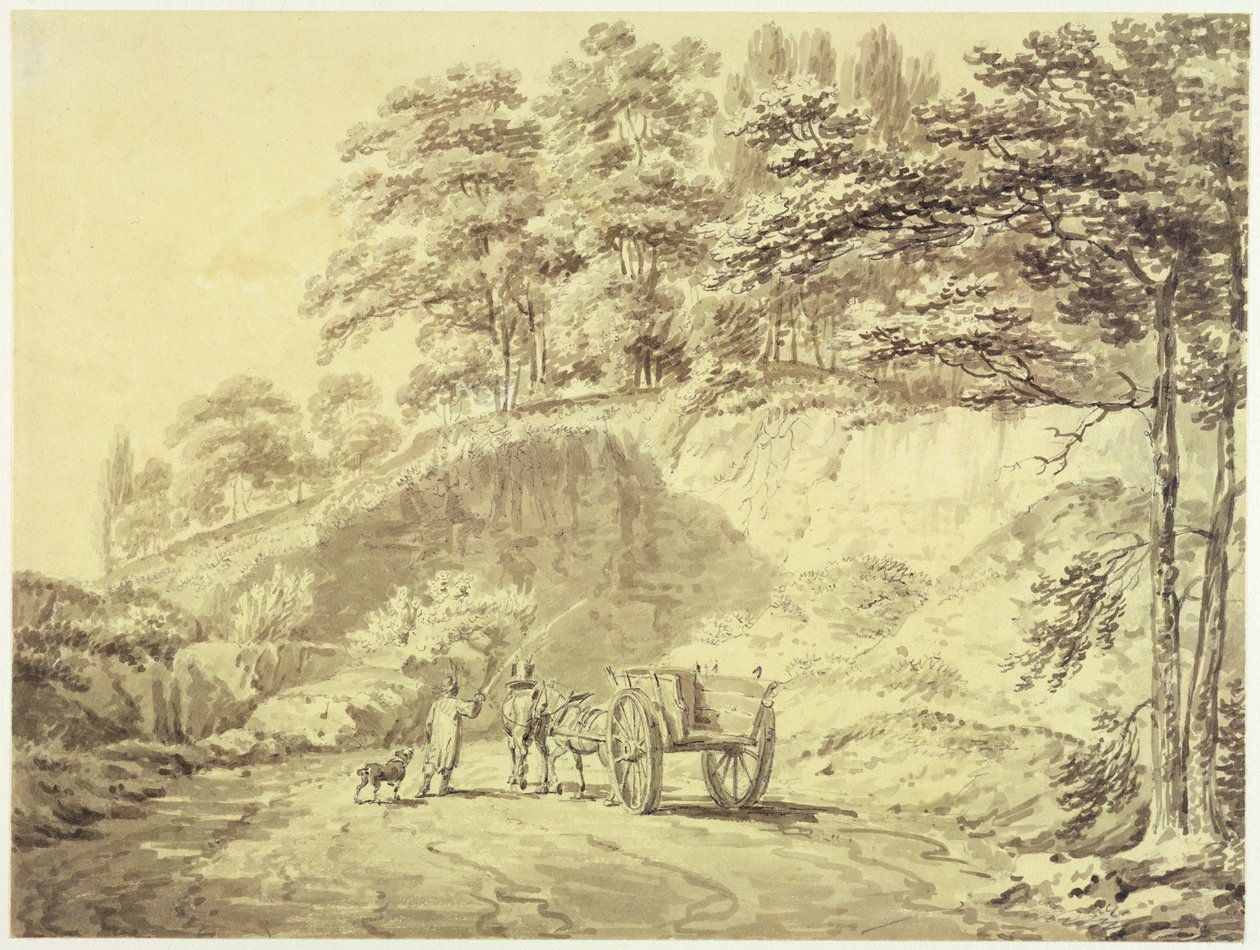 Homme avec cheval et charrette entrant dans une carrière, c.1797 - Joseph Mallord William Turner