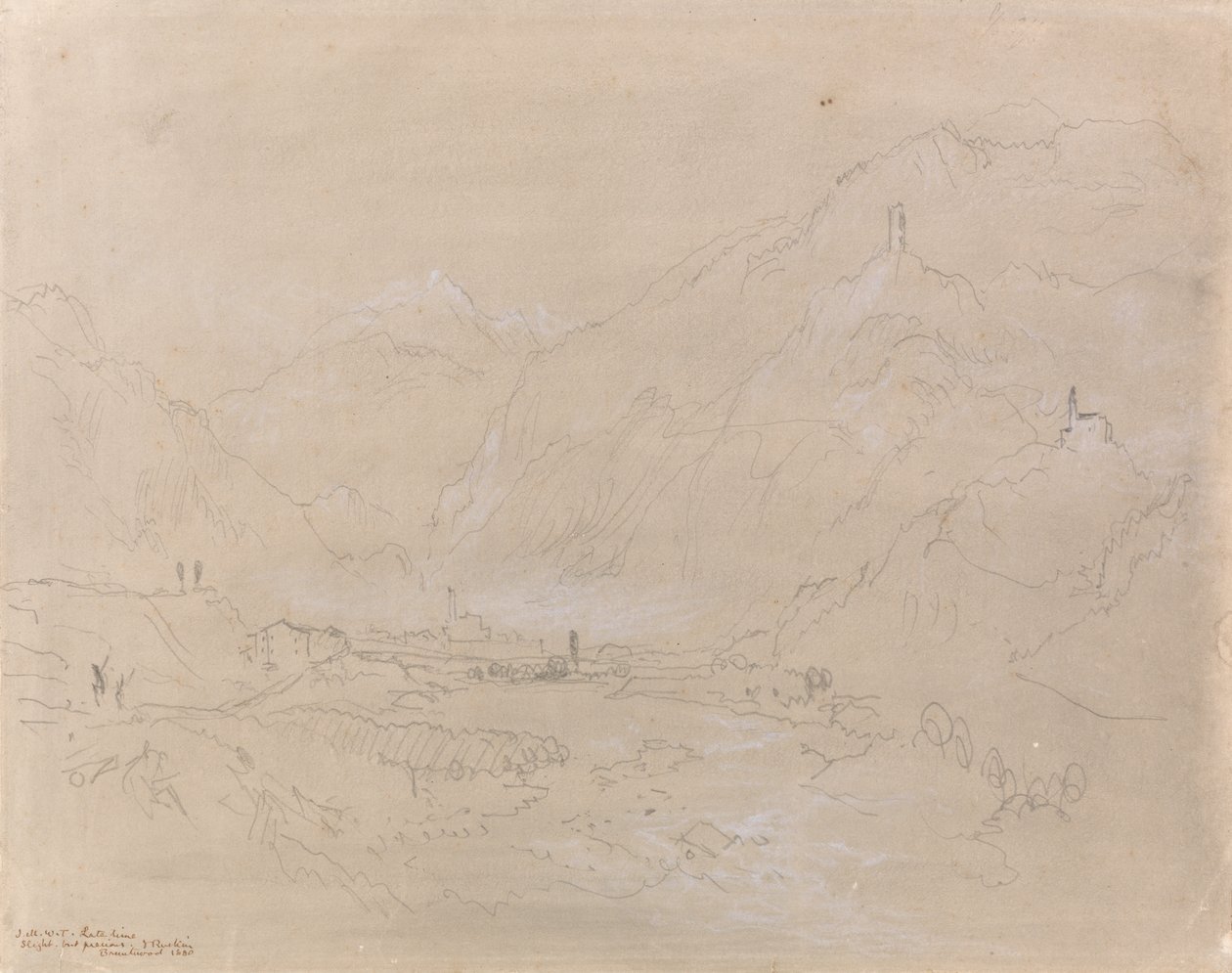 Paysage montagneux avec ville dans la vallée, c.1840 - Joseph Mallord William Turner