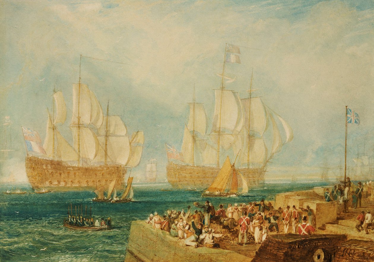 Port de Plymouth : remorquage de prises françaises - Joseph Mallord William Turner