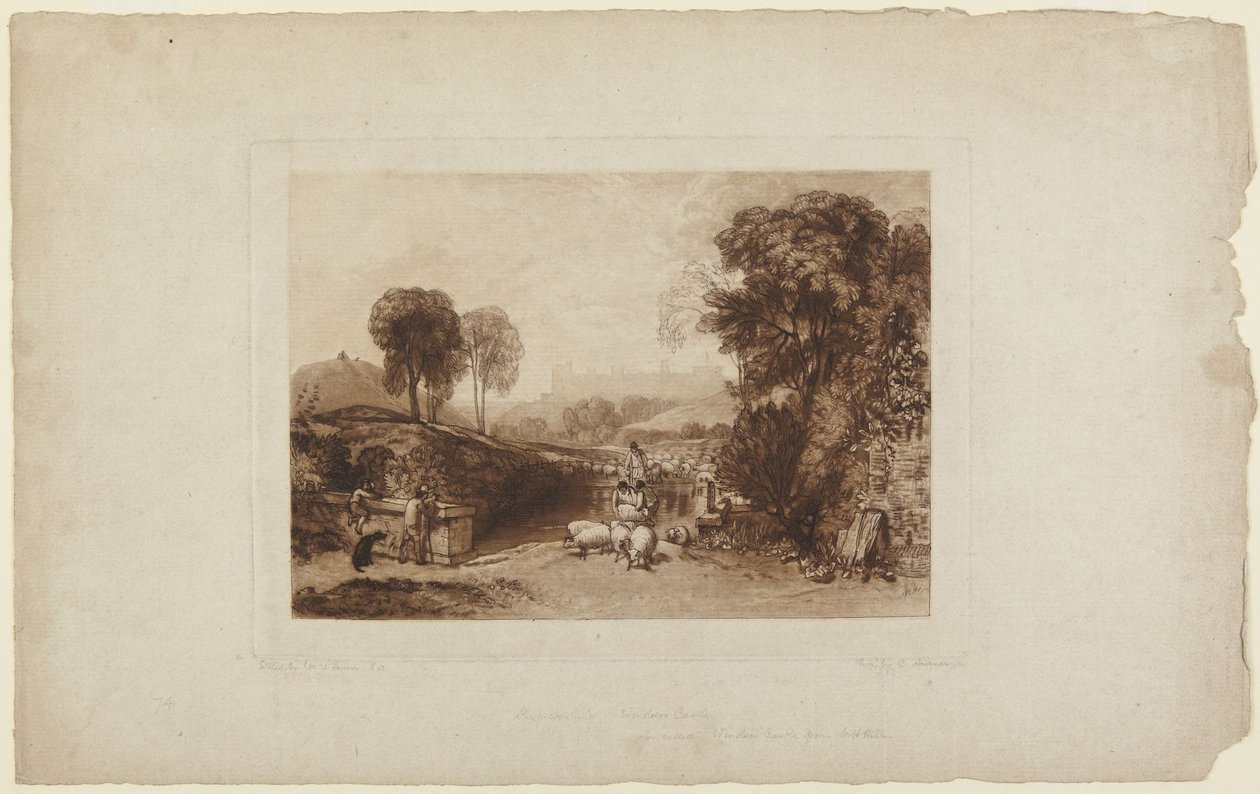 Lavage des moutons, château de Windsor (tiré du *Liber Studiorum*) - Joseph Mallord William Turner