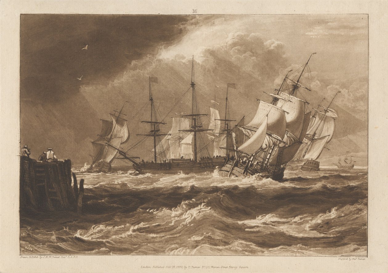 Navires dans une brise - Joseph Mallord William Turner