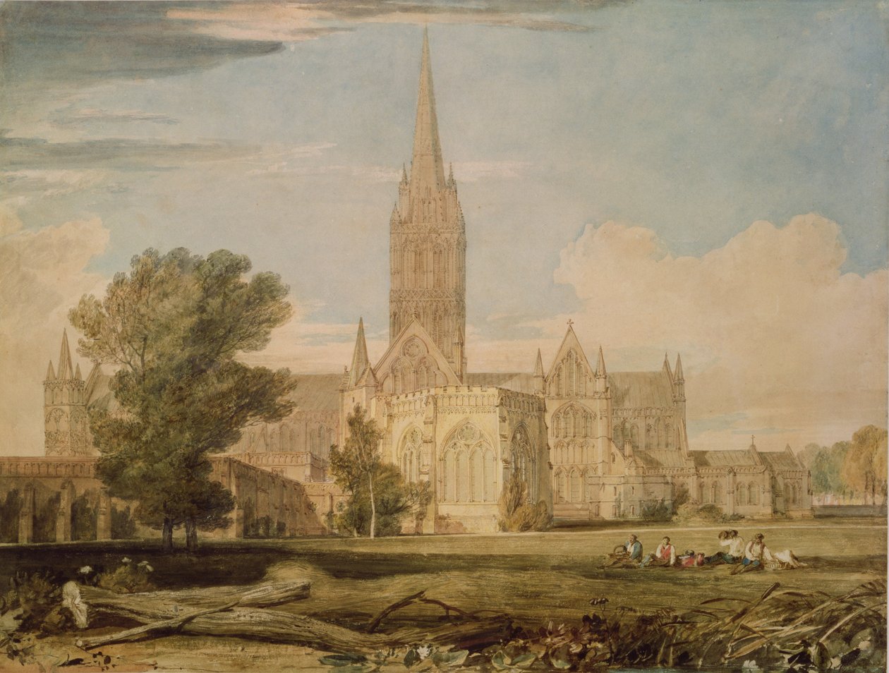 Vue sud de la cathédrale de Salisbury, 1797-98 - Joseph Mallord William Turner