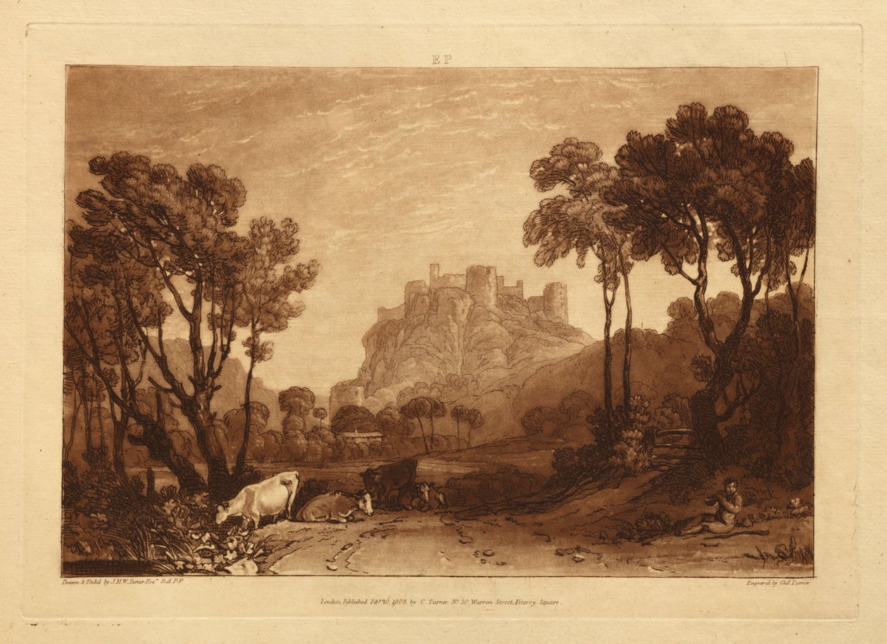 Le château au-dessus des prairies - Joseph Mallord William Turner