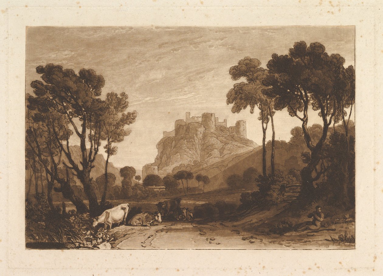 Le Château au-dessus des Prairies Liber Studiorum, partie II, planche 8, 1808 - Joseph Mallord William Turner