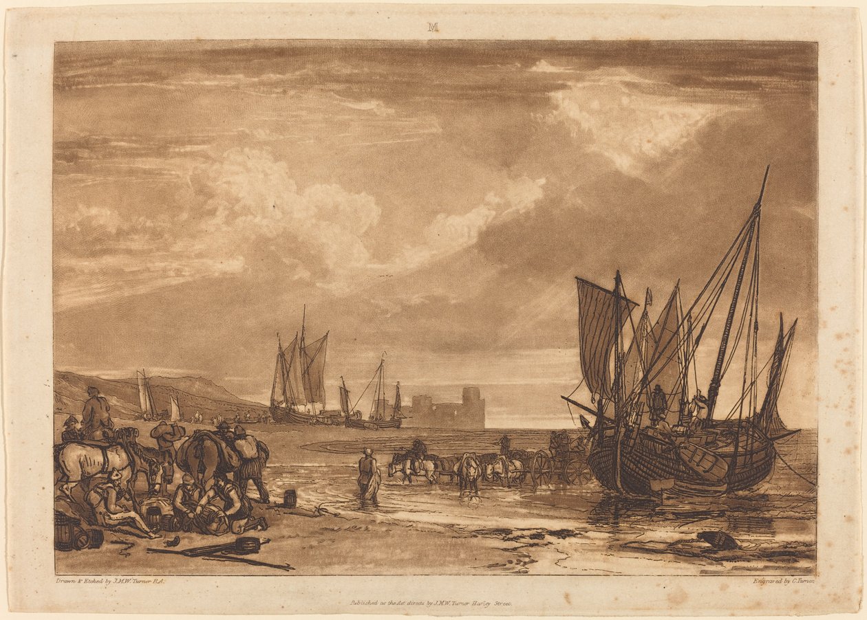 Scène sur la côte française - Joseph Mallord William Turner and Charles Turner