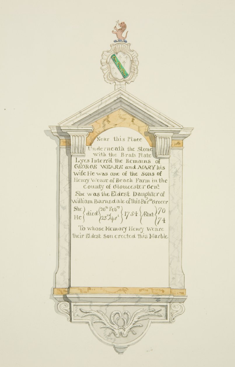 Monument à George Weare et sa femme dans l