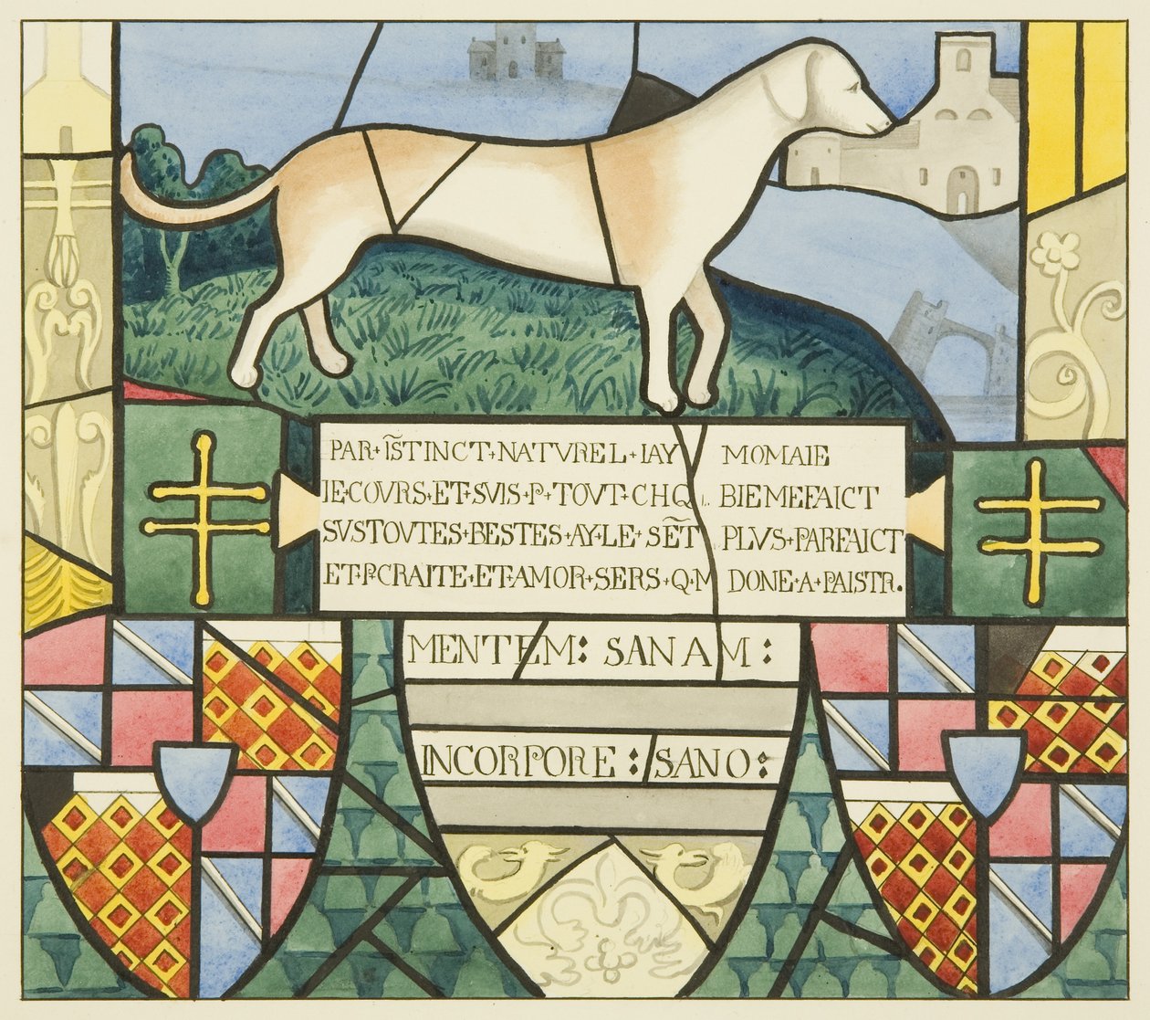 Vitrail dans Saint-Marc - un dispositif héraldique - Joseph Manning