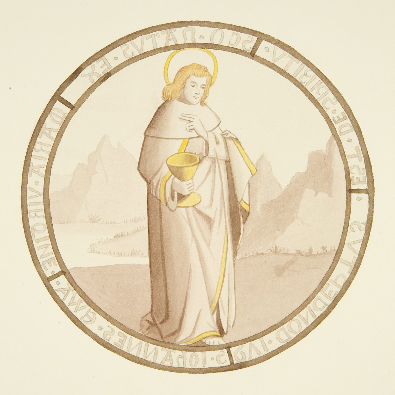 Vitrail dans la fenêtre de la chapelle privée du palais épiscopal : Saint Jean - Joseph Manning