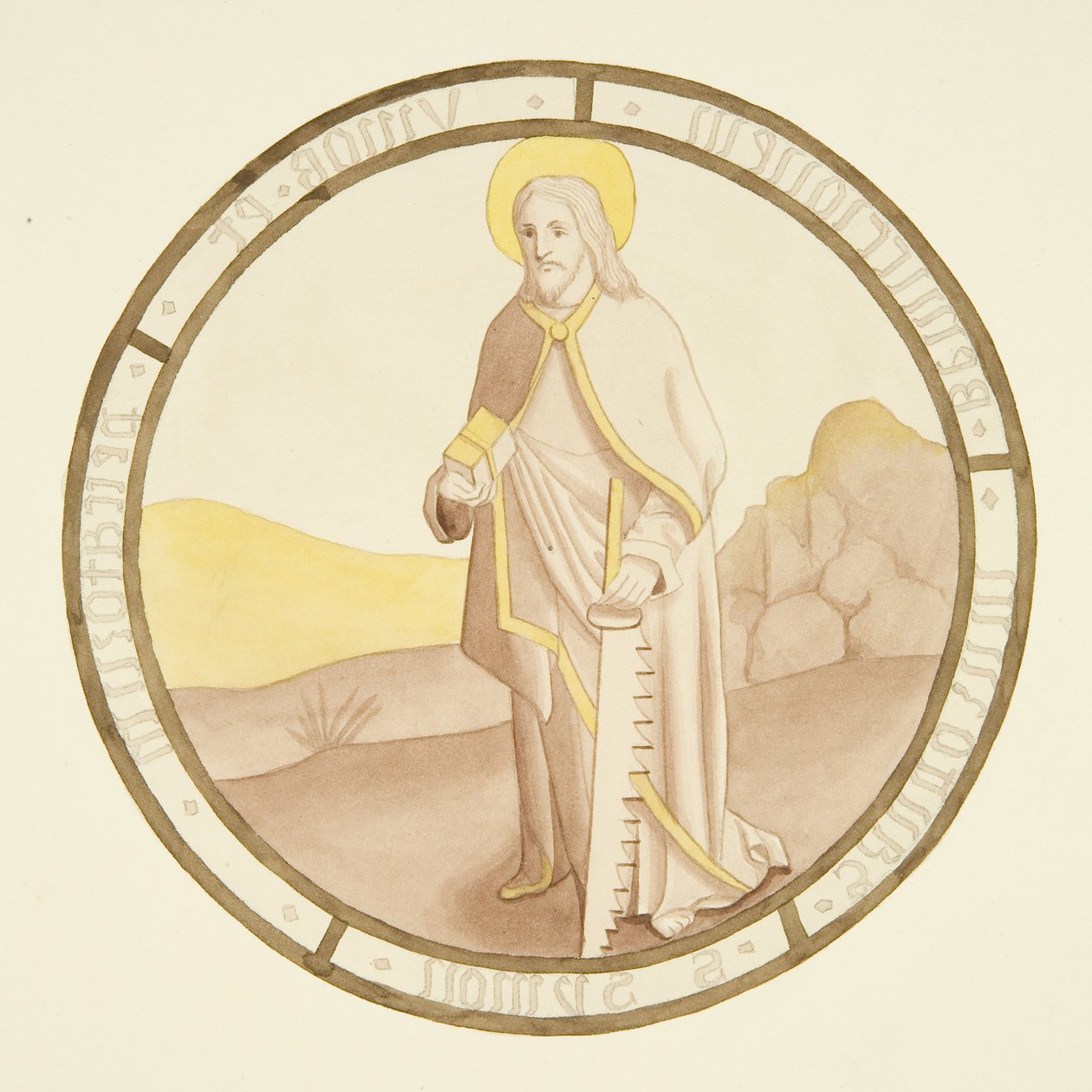 Vitrail dans la chapelle privée du palais épiscopal : Saint Simon - Joseph Manning