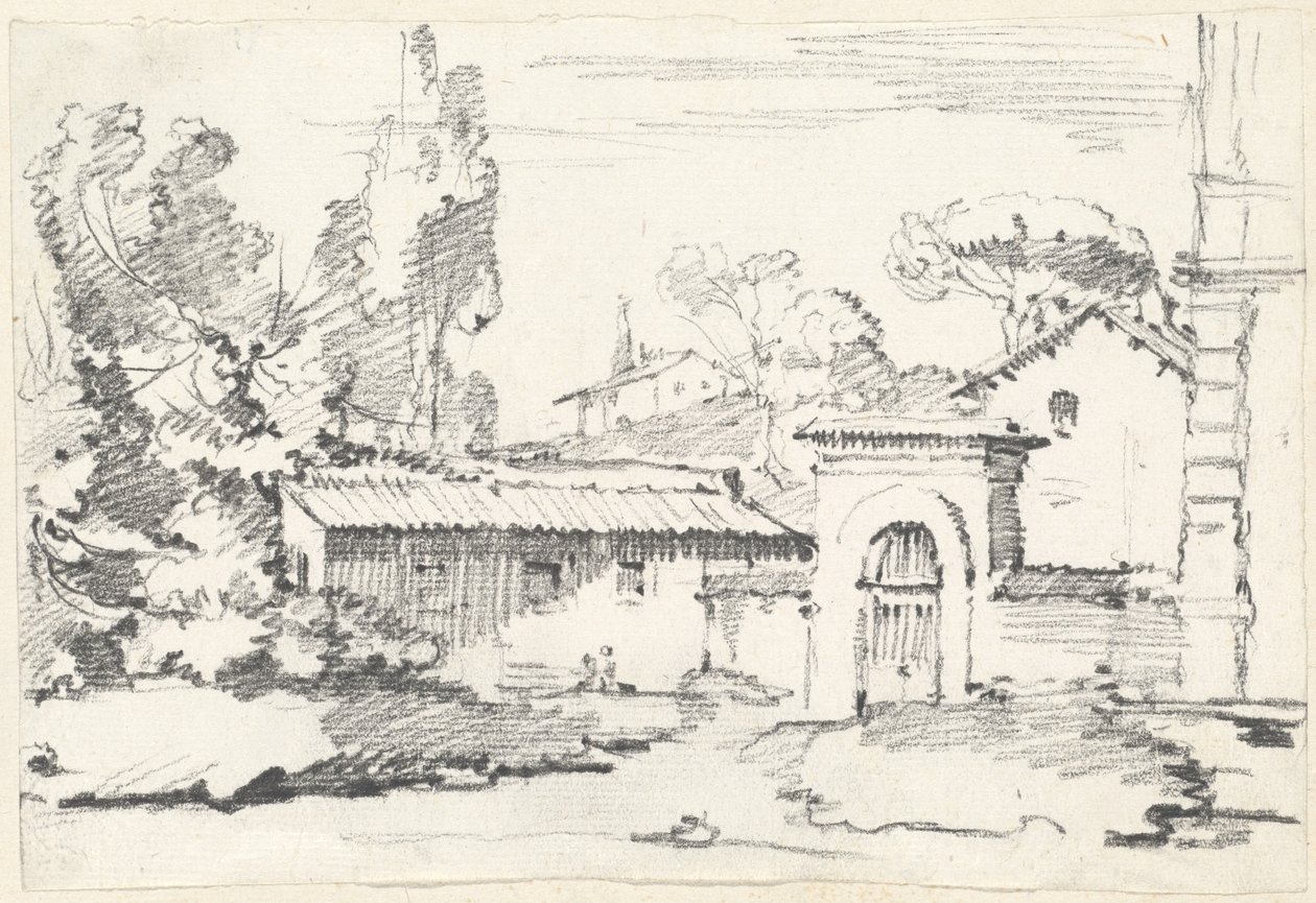 Entrée des jardins de la Villa Giulia - Joseph Marie Vien