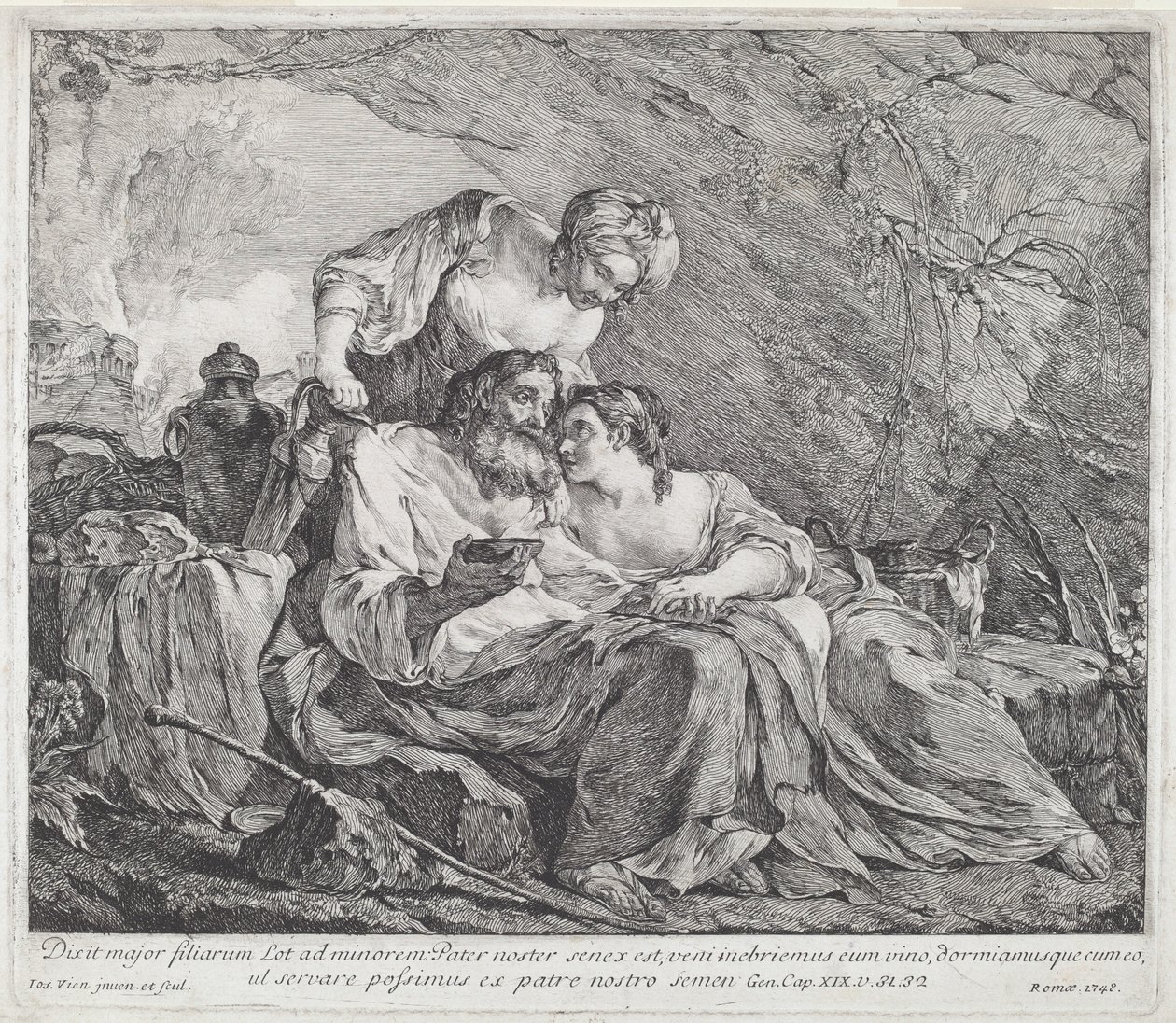 Loth et ses filles - Joseph Marie Vien