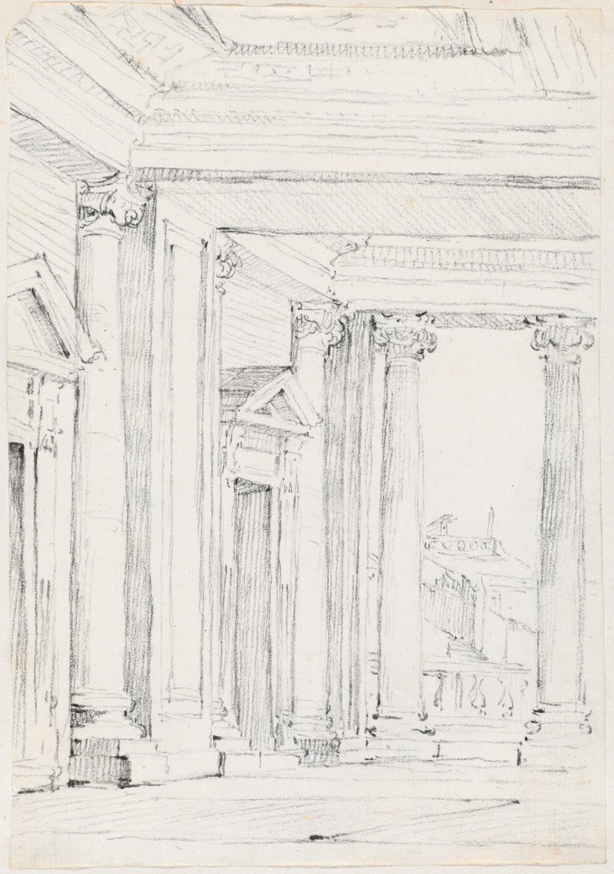 Portique du Palazzo Nuovo, sur le Campidoglio - Joseph Marie Vien