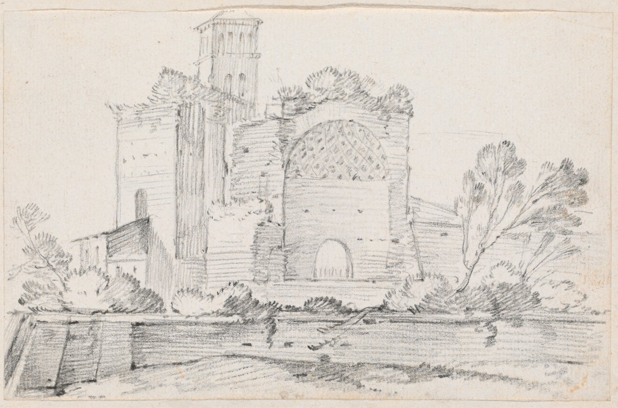 Ruines du temple de Vénus et de Rome dans le Forum - Joseph-Marie Vien