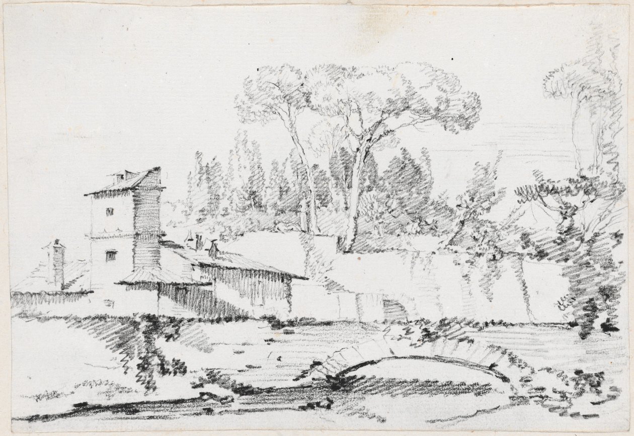 Vue du Prato de la Villa Borghese - Joseph Marie Vien