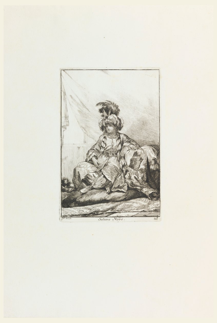 Sultane Noire, planche 28 de la série Caravane du Sultan à la Mecque - Joseph Marie Vien the Elder