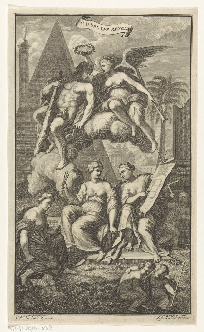 Hercule couronné par Victoria (Page de titre pour: Cornelis de Bruyn, Reizen, 1698) - Joseph Mulder