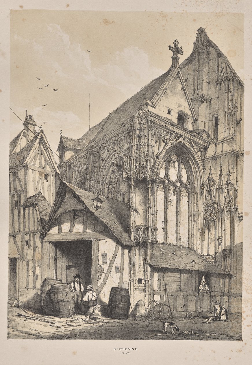 Architecture du Moyen Âge: St. Étienne, Rouen - Joseph Nash