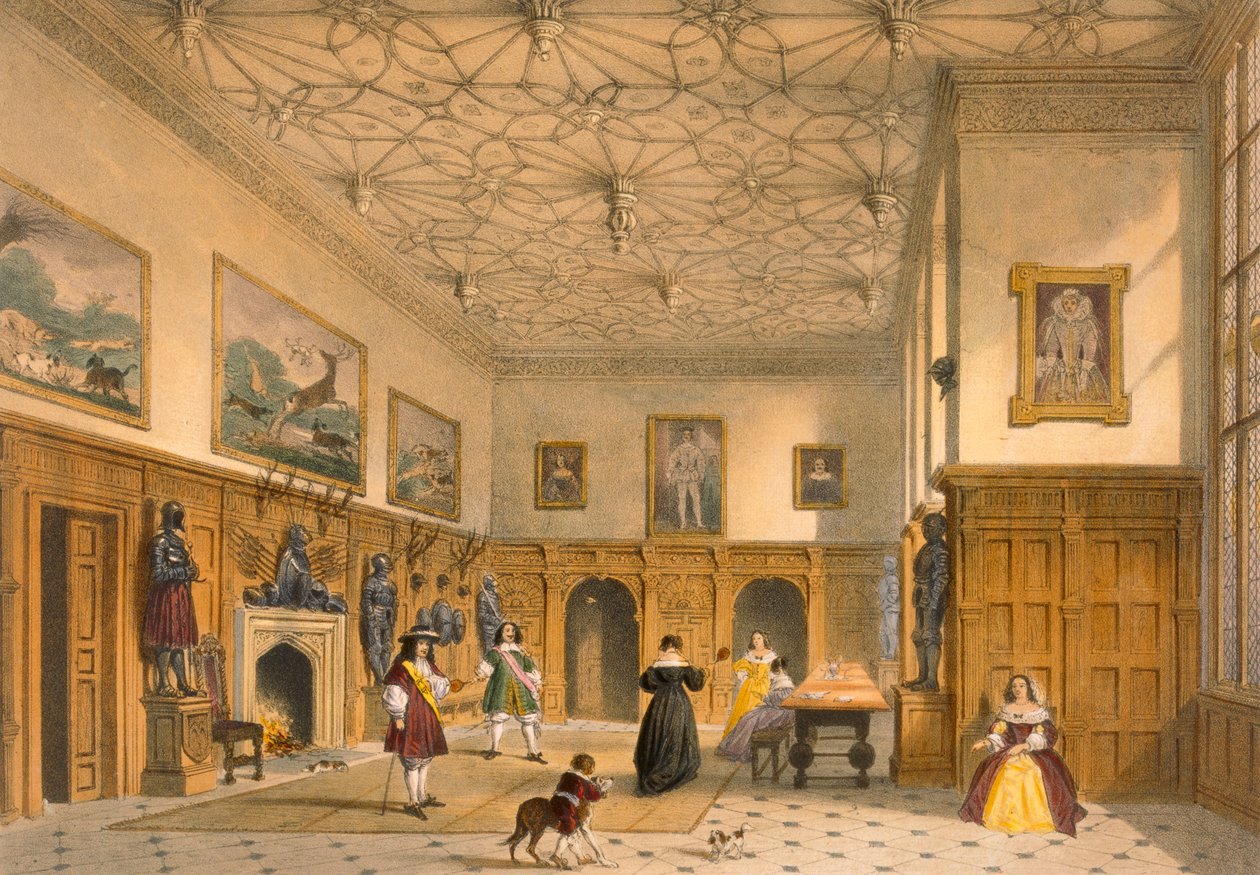 Jeu de batte dans le Grand Hall, Parham Park, Sussex, vers 1600 de 