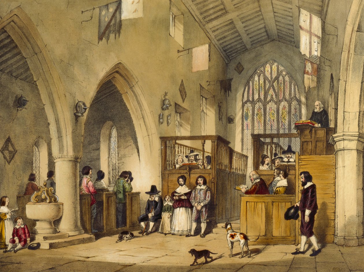 Chapelle à Haddon Hall, Derbyshire, 1600, illustration de 