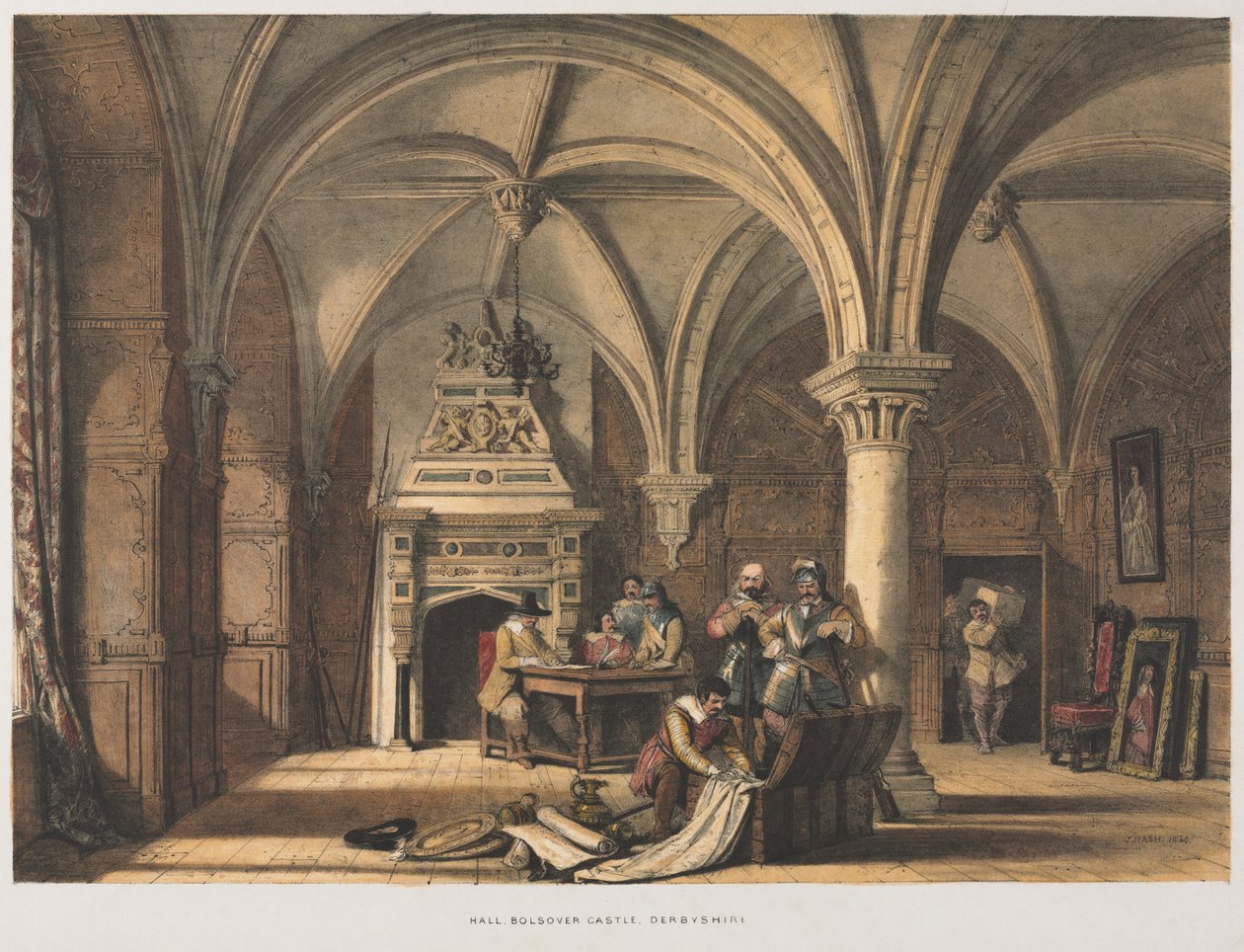 Salle, Château de Bolsover, Derbyshire - Joseph Nash