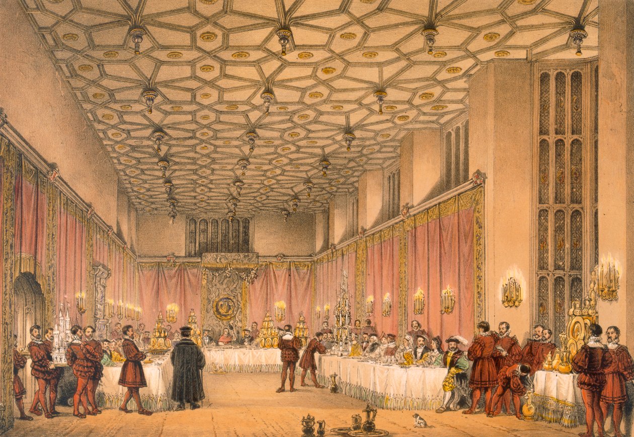 La Chambre, Hampton Court, pub. 1838 - Joseph Nash