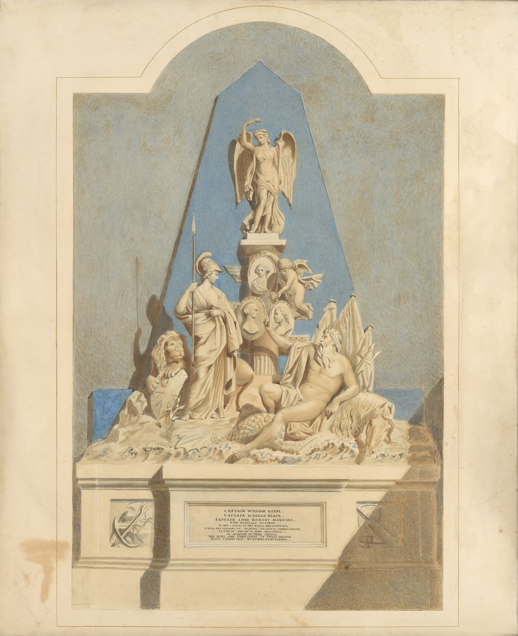 Conception pour le Mémorial des Trois Capitaines, vers 1784 - Joseph Nollekens