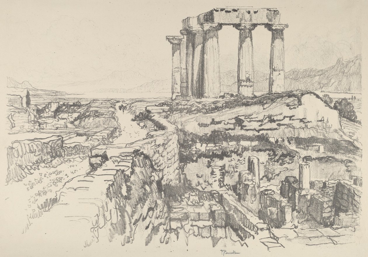Corinthe, vers le golfe - Joseph Pennell
