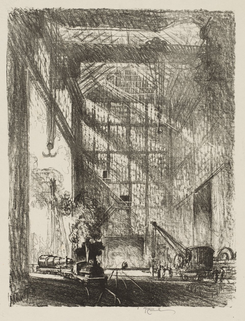 Travail de guerre anglais : Apporter le canon - Joseph Pennell