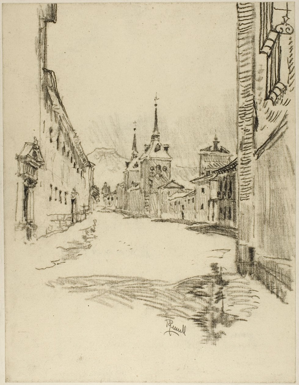 Ses rues sont larges et silencieuses - Joseph Pennell