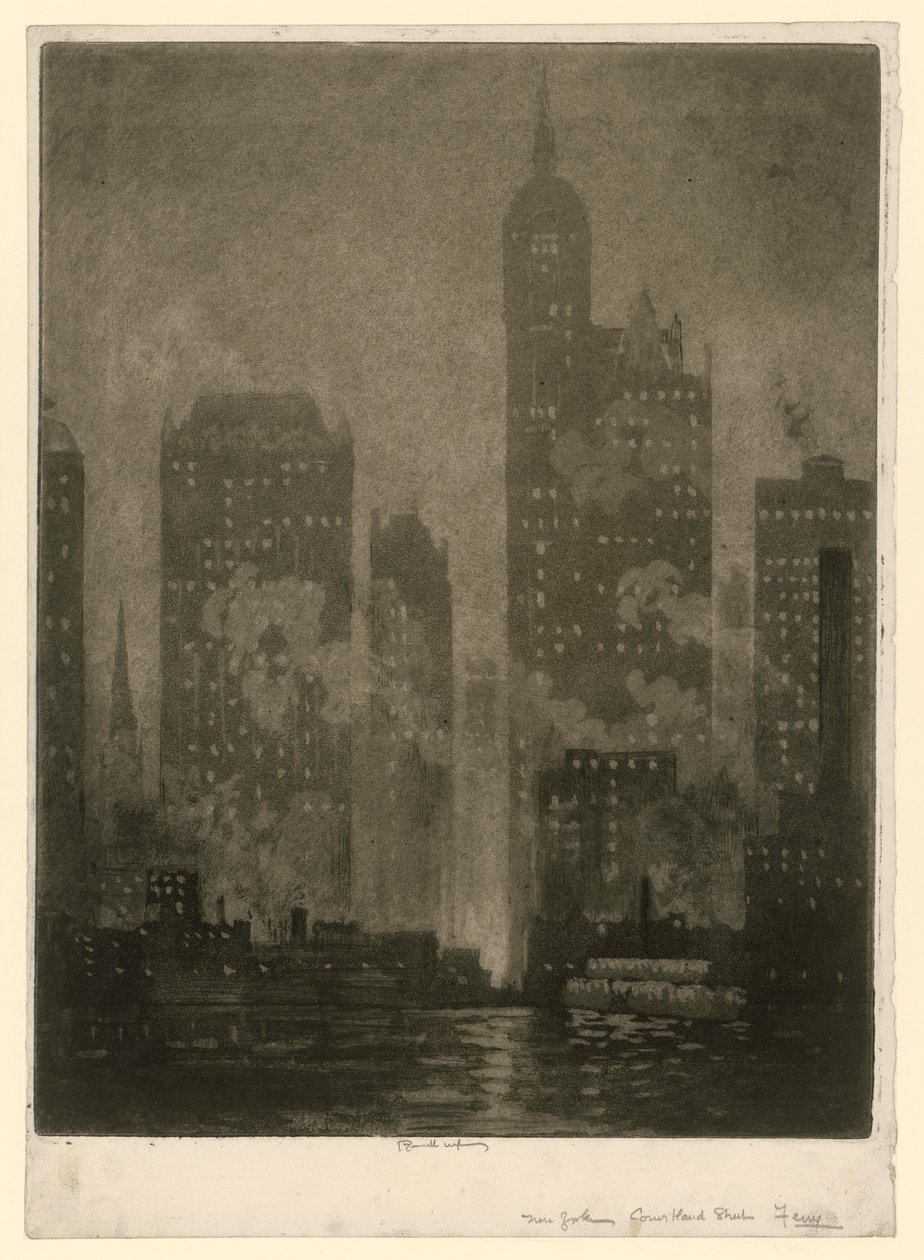 New York. Bac de Courtland Street - Joseph Pennell