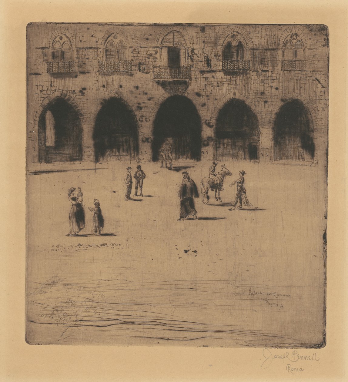 Place de la Commune, Pistoia - Joseph Pennell