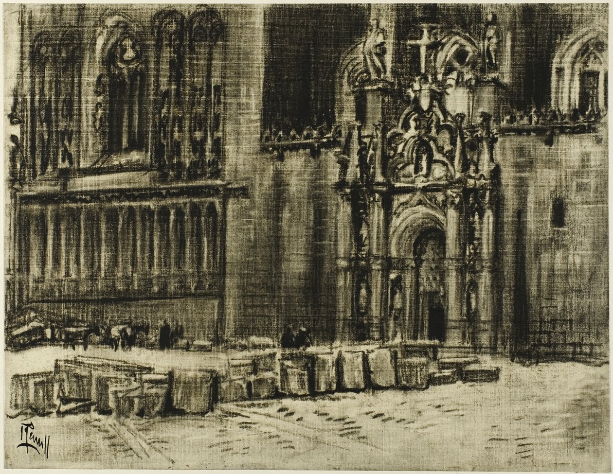 St. Juan de los Reyes, la porte et les chaînes - Joseph Pennell