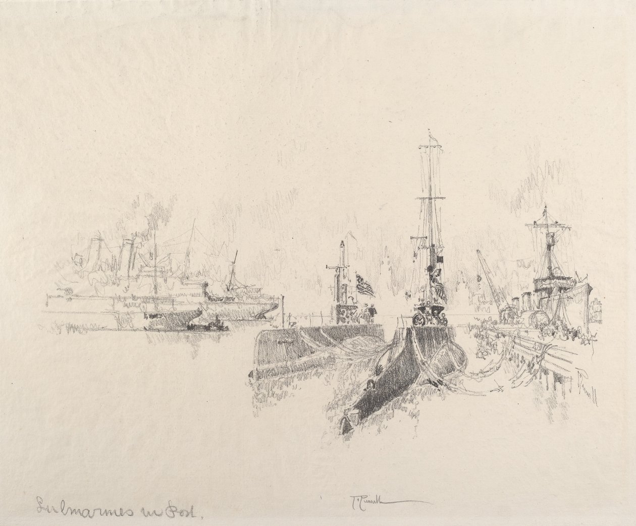 Sous-marins au Port - Joseph Pennell
