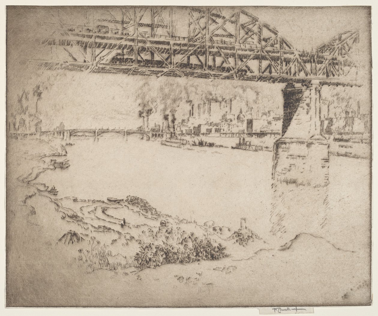 Le pont de la ville, St. Louis - Joseph Pennell