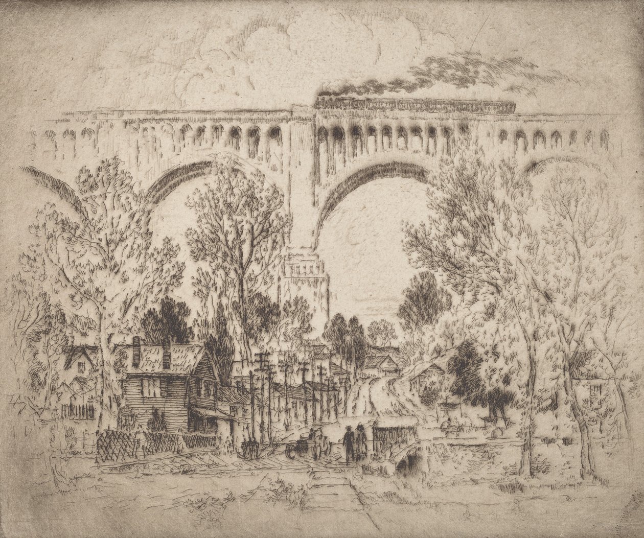 Le Viaduc, D., L. & W. à Nicholson, Pa., 1919 - Joseph Pennell