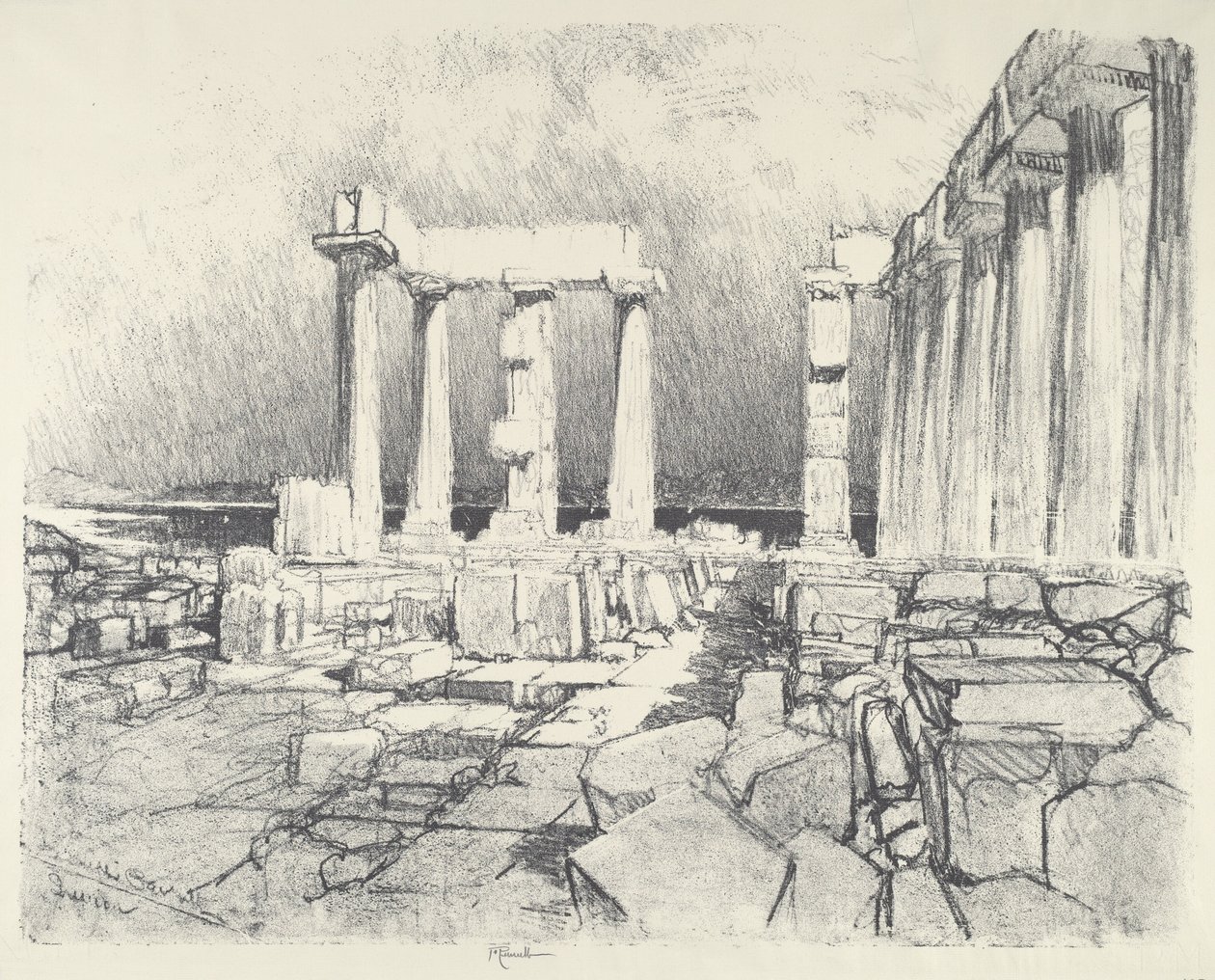 La mer sombre comme le vin, Sounion - Joseph Pennell