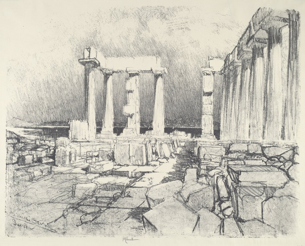 La mer couleur de vin, Sounion - Joseph Pennell