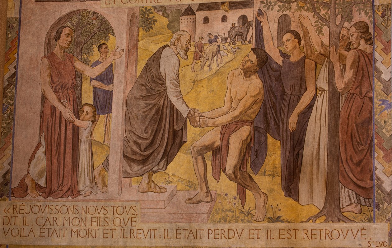 Le Fils prodigue. Fresque dans la cathédrale de Nanterre - Joseph Radan