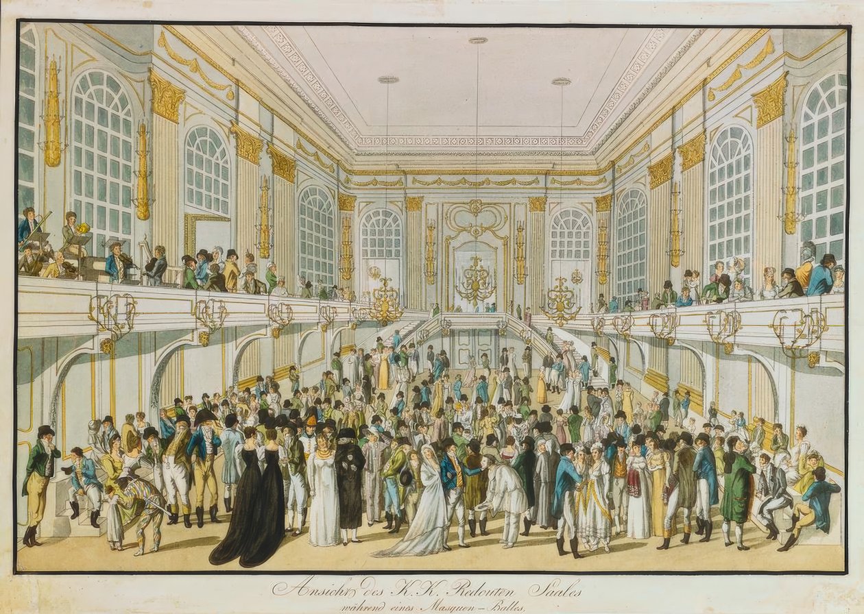 Vue de la salle de bal K. u. K. pendant un bal masqué - Joseph Schütz