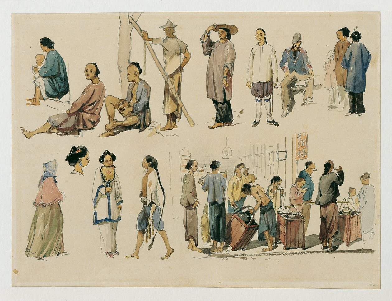 Études de figures de Chinois - Joseph Selleny