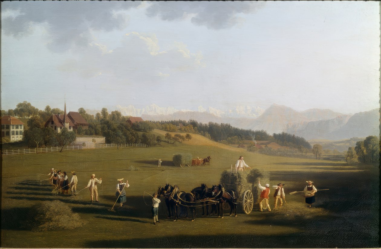 La fenaison près de Berne - Joseph Simon Volmar