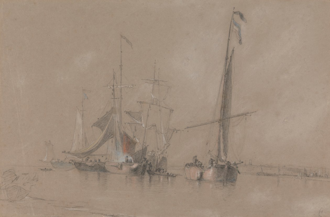 Navires au large de la côte près de Corton - Joseph Stannard