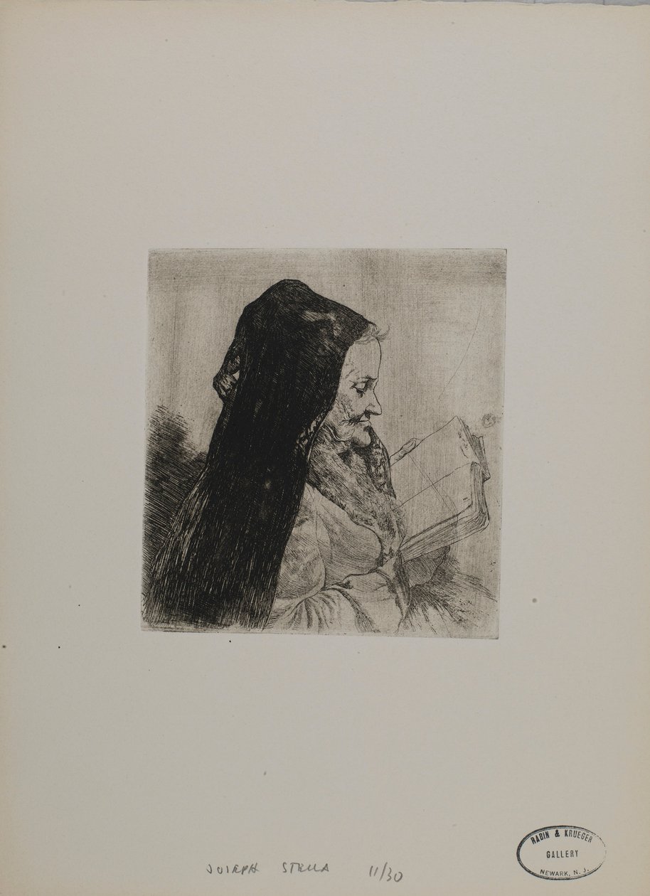 Sans titre - Vieille femme lisant - Joseph Stella