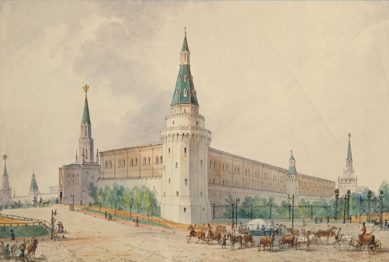 La place de la Résurrection et le jardin Alexandre à Moscou - Joseph Vivien